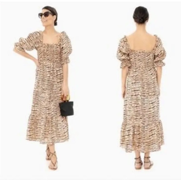 Faithfull The Brand - Wyldie Animal Print Linen MIDI Dress - Picture 2 of 5